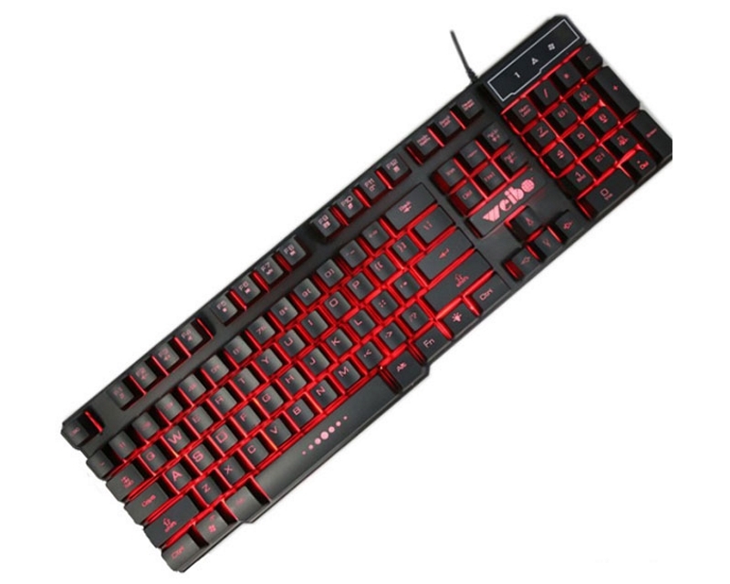 WEIBO WB-538 Gaming USB US crna osvetljena tastatura - Klikni na sliku da zatvoriš