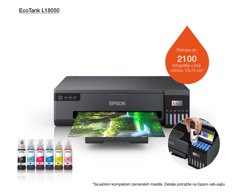 EPSON L18050 A3+ EcoTank ITS (6 boja) foto inkjet štampač - Slika 3