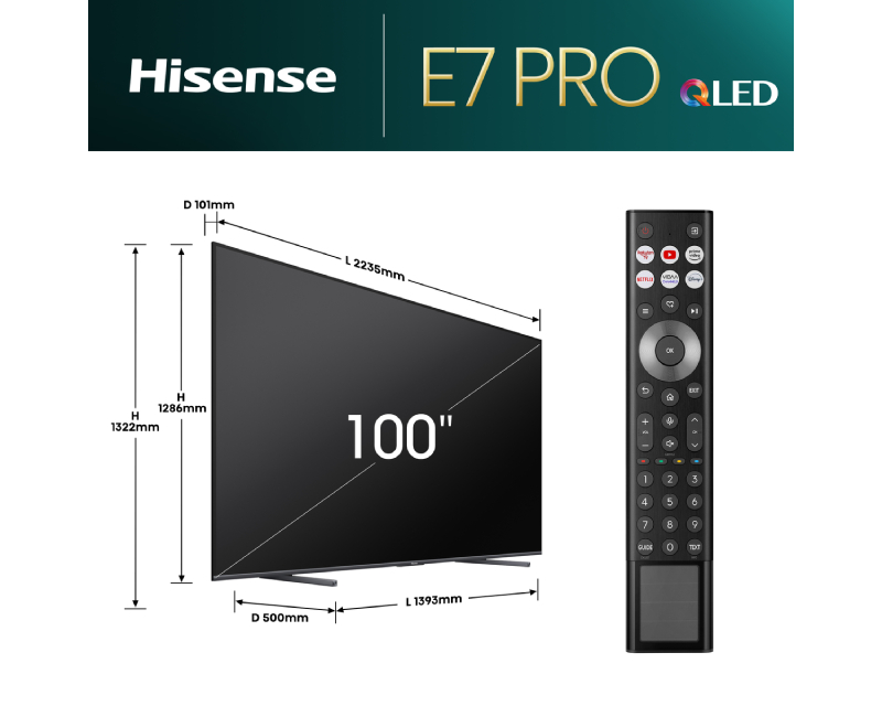 HISENSE 100 inča 100E7NQ PRO QLED 4K UHD Smart TV