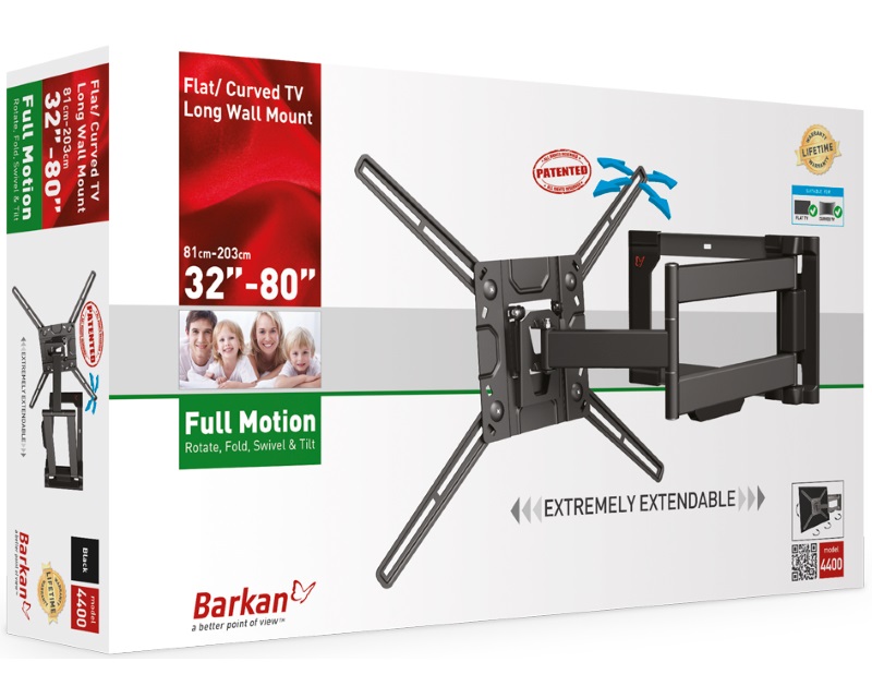 BARKAN 4400.B LCD TV zglobni zidni nosač do 86 inča za ravne i zakrivljene televizore - Slika 2