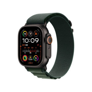 APPLE Watch Ultra2 v2 Cellular 49mm Black Titanium Case with Dark Green Alpine Loop - Medium (mx4r3se/a)