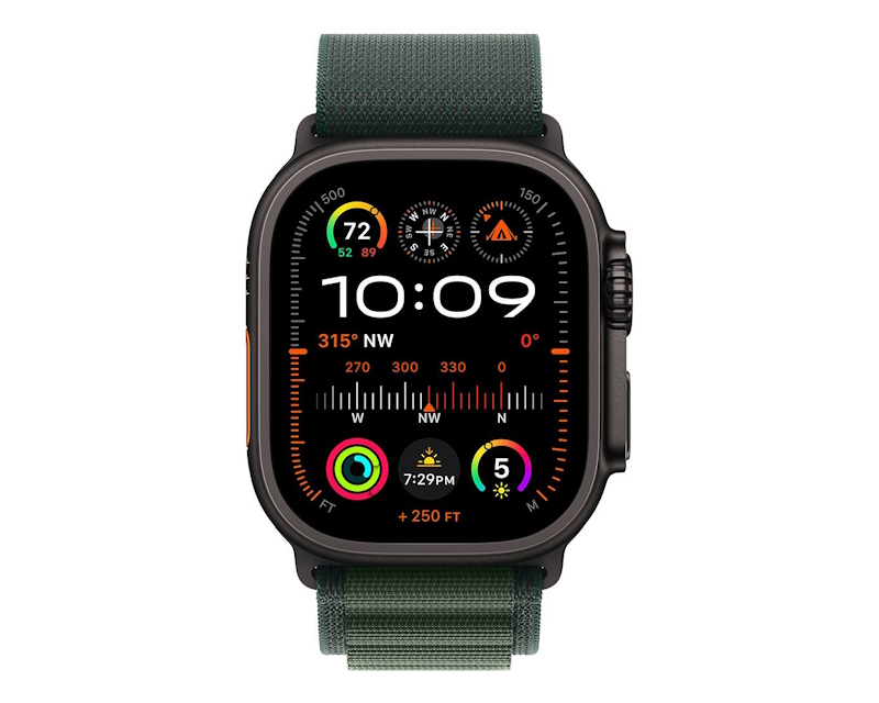 APPLE Watch Ultra2 v2 Cellular 49mm Black Titanium Case with Dark Green Alpine Loop - Medium (mx4r3se/a) - Slika 2