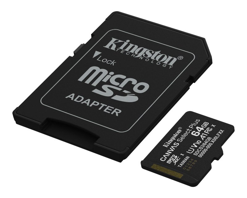 KINGSTON Memorijska kartica U1 V10 SDXC 64GB Canvas Select Plus G3 150R SDCS3/64GB + adapter