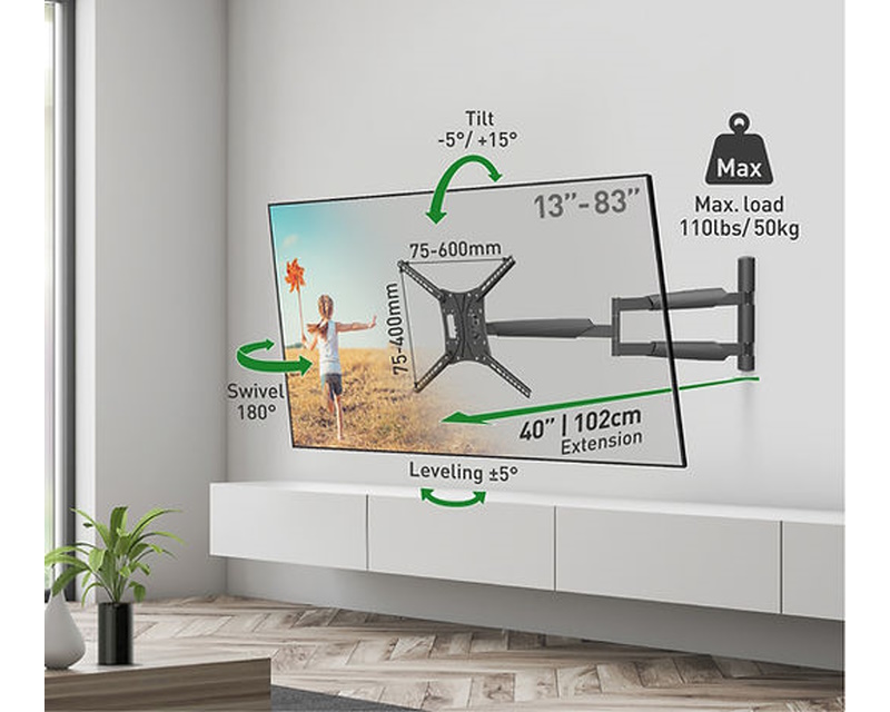 BARKAN BM443XL LCD TV zglobni zidni nosač od 13 do 86 inča - Slika 6