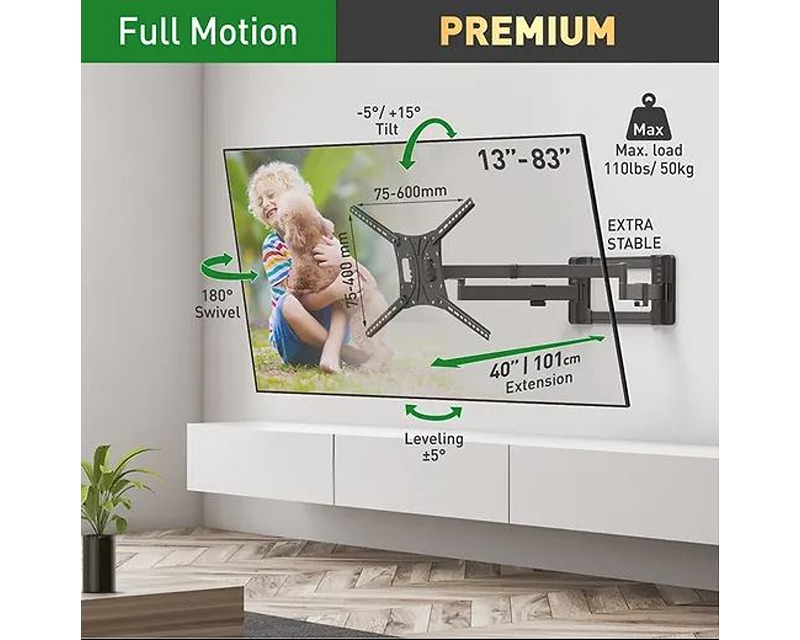 BARKAN BM464XL LCD TV zglobni zidni nosač od 13 do 86 inča - Slika 3