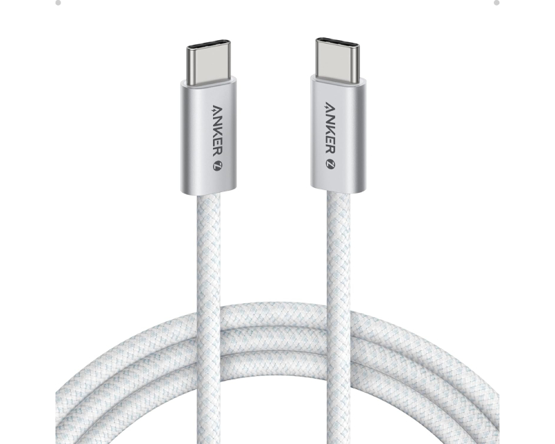 ANKER Zolo USB tip-C kabl M/M 1m, za Apple, super brzo punjenje 240W/480Mbps, pleteni, beli - Slika 4