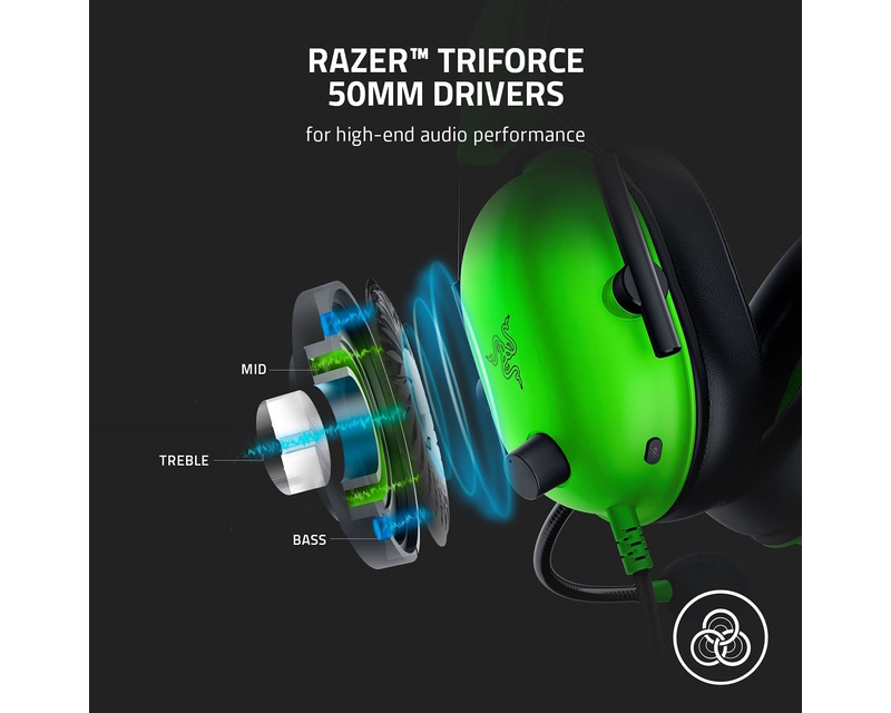 RAZER BlackShark V2 X - Green gaming slušalice sa mikrofonom