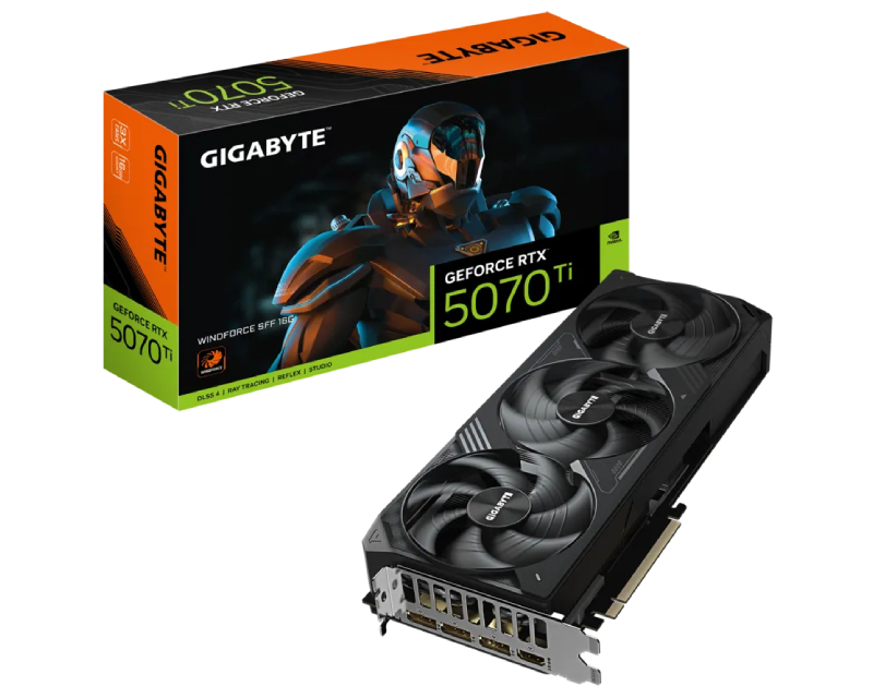 GIGABYTE nVidia GeForce RTX 5070 Ti WINDFORCE SFF16GB 256bit GV-N507TWF3-16GD rev. 1.0