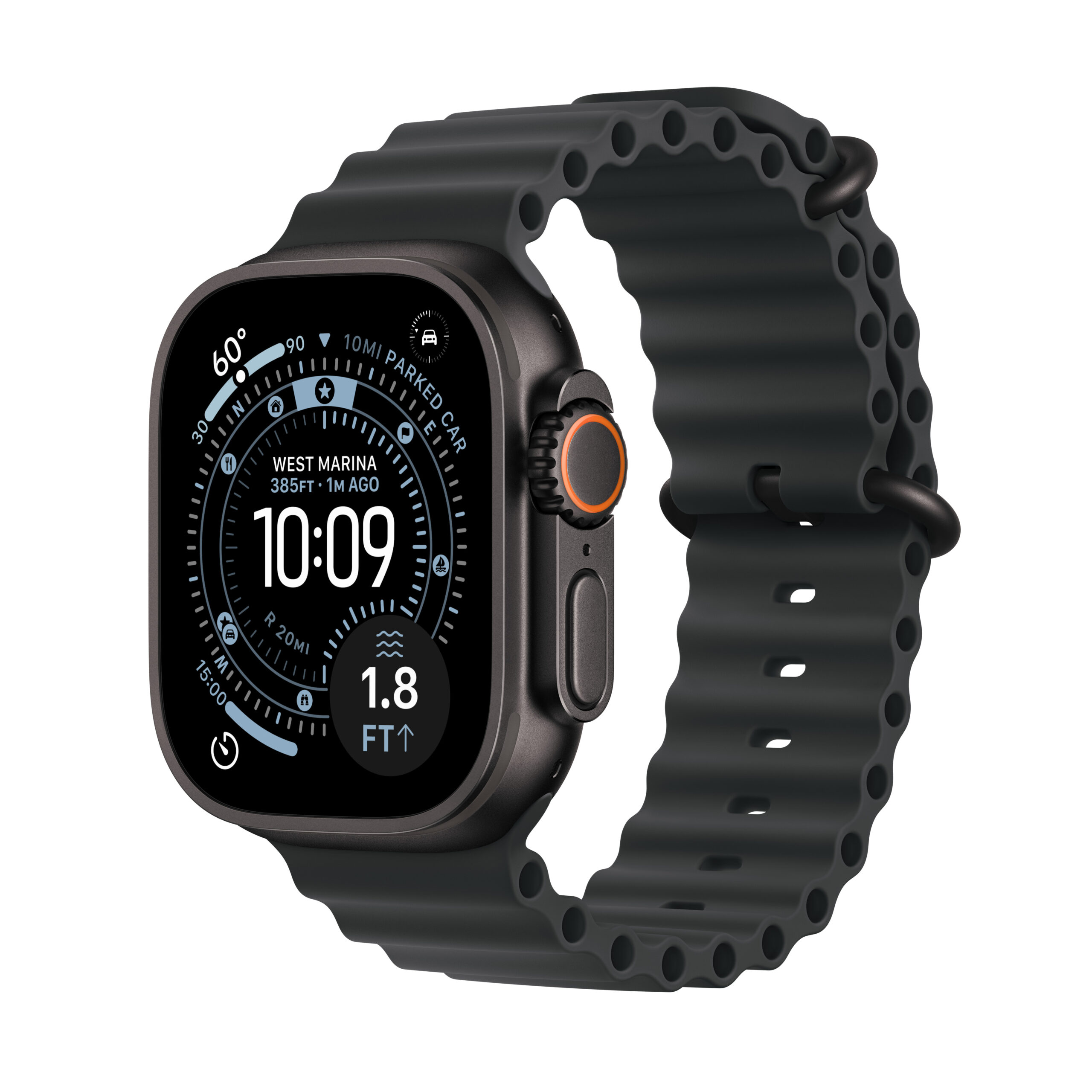 Apple Watch Ultra 3 Cellular 49mm Black Titanium Case with Black Ocean Band - Slika 2