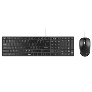 GENIUS SlimStar C126 USB US crna tastatura+ USB crni miš