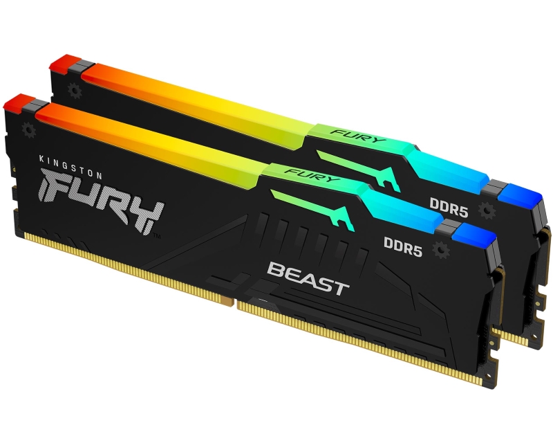 KINGSTON DIMM DDR5 64GB (2x32GB kit) 6400MT/s KF564C32BBEAK2-64 FURY Beast Black RGB EXPO - Slika 3
