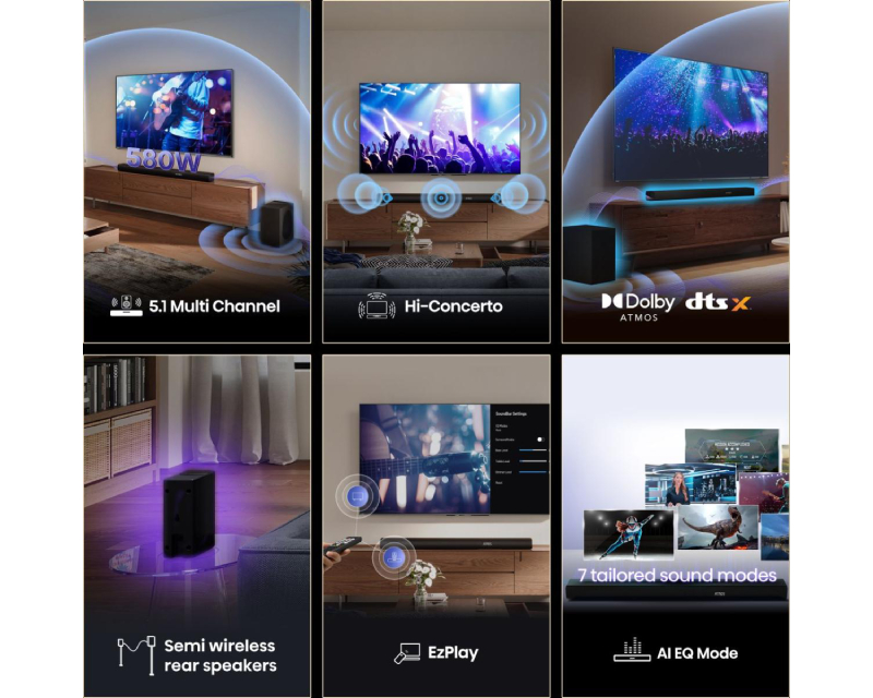 HISENSE AX5100Q Dolby Atmos soundbar sa bežičnim subwooferom crni - Slika 6
