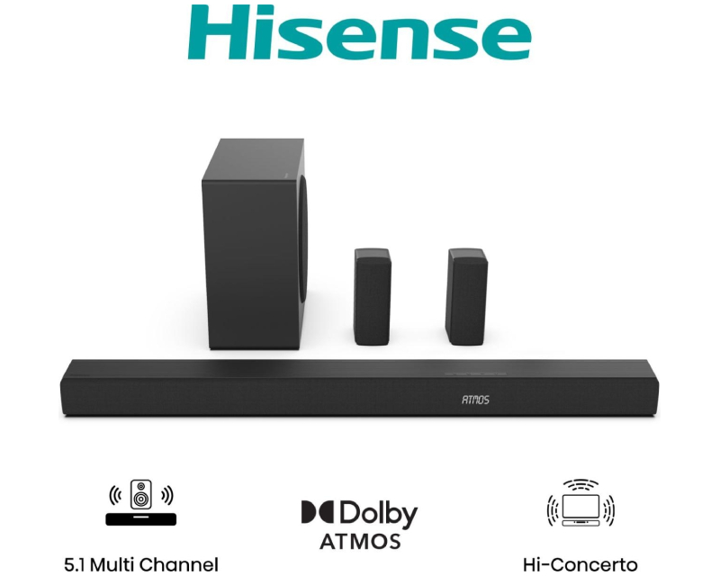 HISENSE AX5100Q Dolby Atmos soundbar sa bežičnim subwooferom crni - Slika 7
