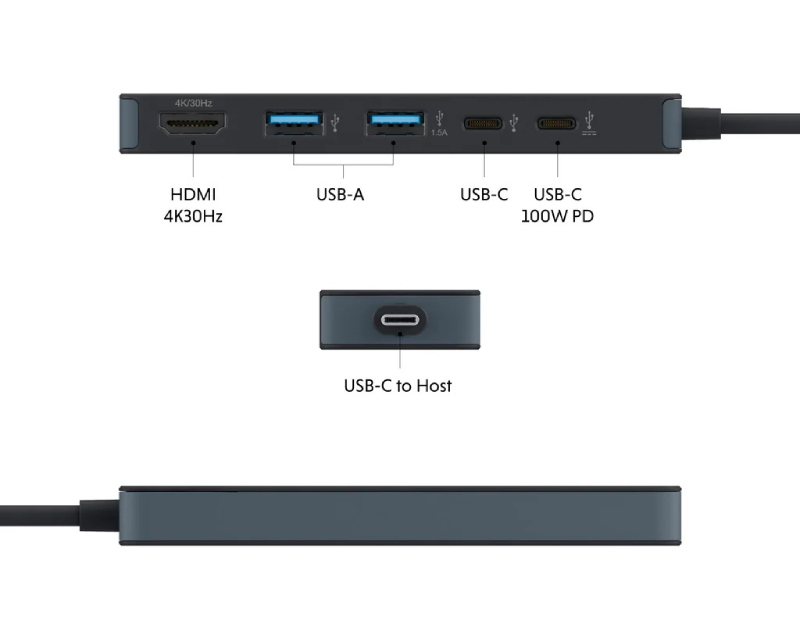 TARGUS HyperDrive Flex 5 Port USB-C Hub crni (HD4101BKGL) - Slika 6