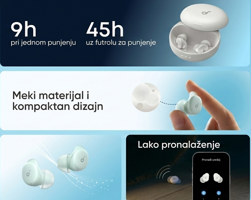 ANKER Soundcore Sleep A30 Noise Masking BT bežične bubice bele - Slika 3