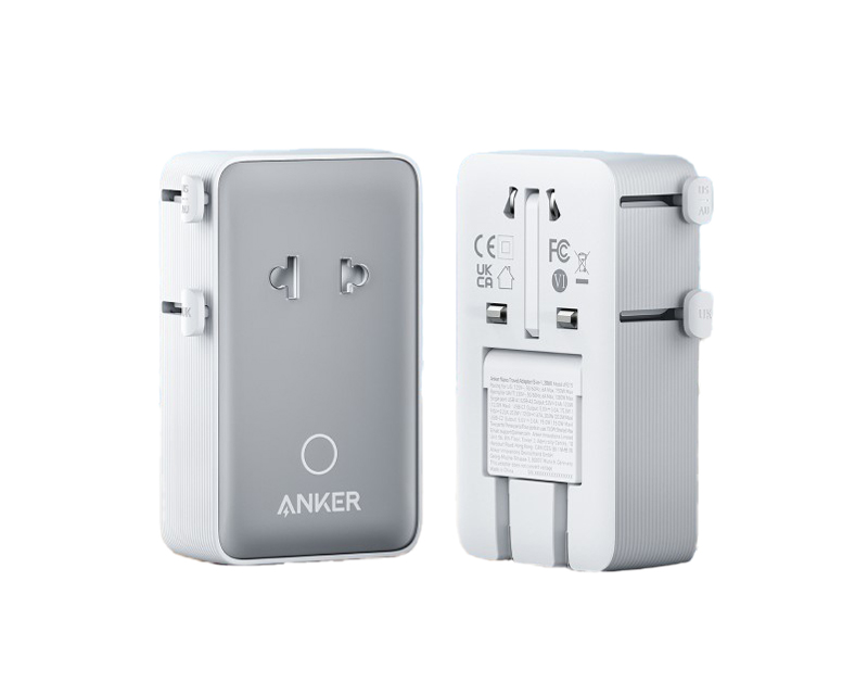 ANKER Nano 20W putni zidni punjač 5-portova (2x USB-A, 2x USB-C, utičnica EU na US, UK, AU i EU), beli - Slika 6