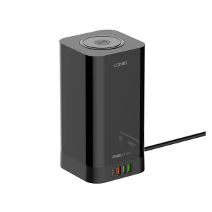 LDNIO SEW4485 Kabl naponski produžni 3 x šuko + 2 x USB + 1 x Tip C + Wireless punjač 15W crni