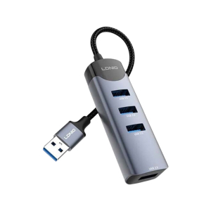 LDNIO DS-134U adapter USB 3.0 HUB 4port sivi