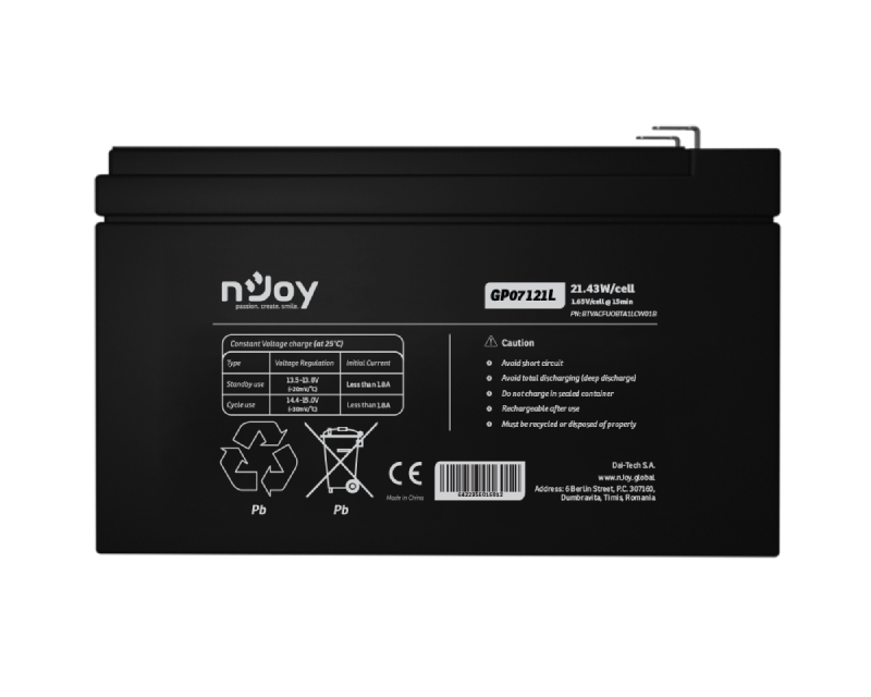 NJOY GP07121L baterija za UPS 12V 5Ah (BTVACFUOBTA1LCW01B) - Slika 2