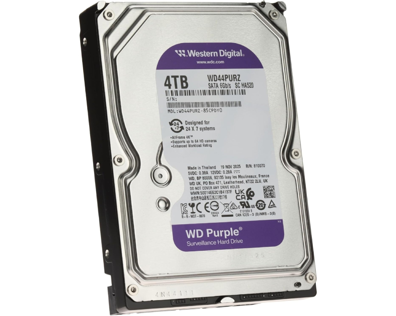 WD 4TB 3.5 inča SATA III 128MB IntelliPower WD44PURZ Purple
